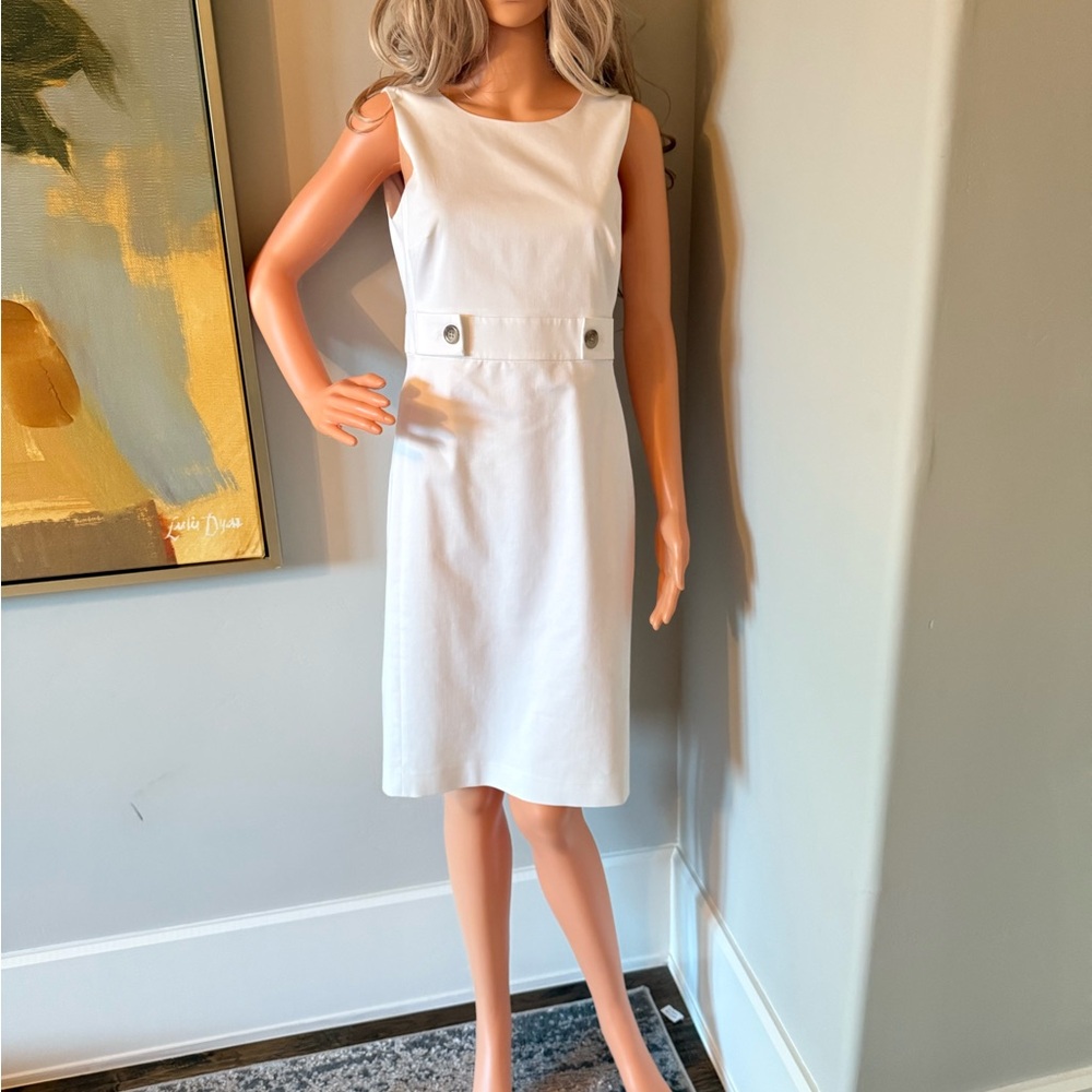 Elegant Ann Taylor White Sleeveless Dress!